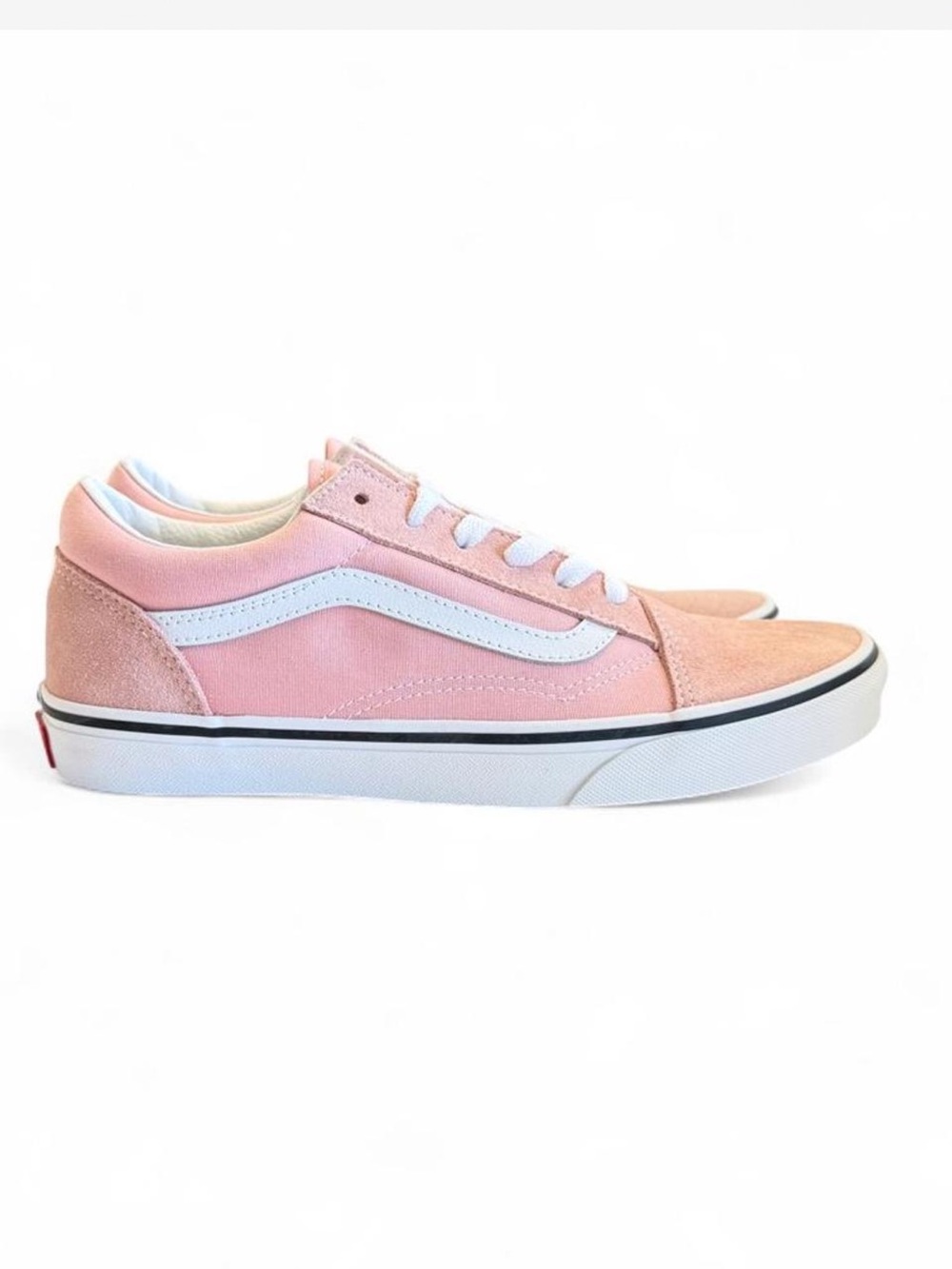 Pink Low-Top Old Skool Vans Canvas Sneakers with White Stripe-6.5y/8W